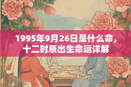 1995年9月26日是什么命，十二时辰出生命运详解