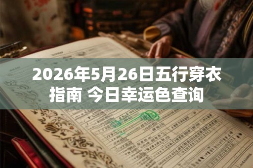 2026年5月26日五行穿衣指南 今日幸运色查询
