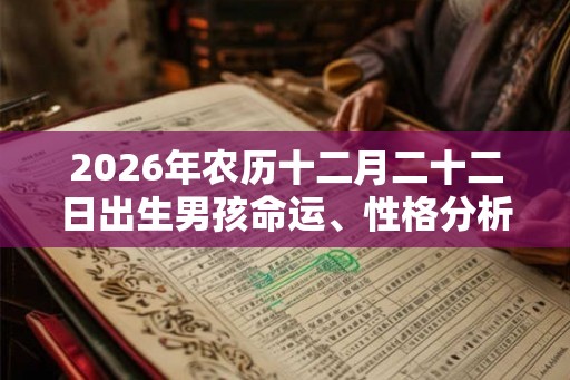 2026年农历十二月二十二日出生男孩命运、性格分析