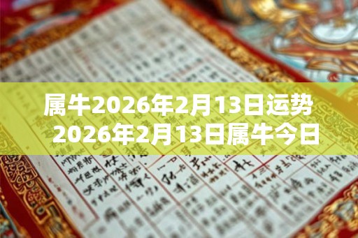 属牛2026年2月13日运势  2026年2月13日属牛今日运势