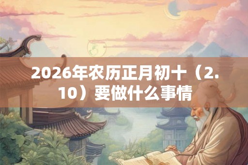 2026年农历正月初十（2.10）要做什么事情