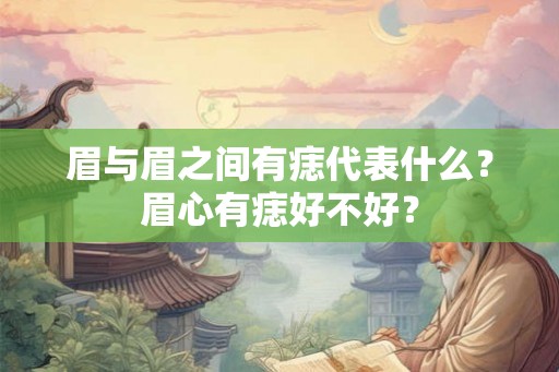 眉与眉之间有痣代表什么?眉心有痣好不好? 眉与眉之间有痣代表什么?眉心有痣好不好?