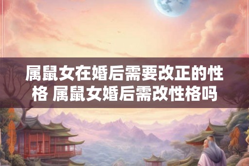 属鼠女在婚后需要改正的性格 属鼠女婚后需改性格吗
