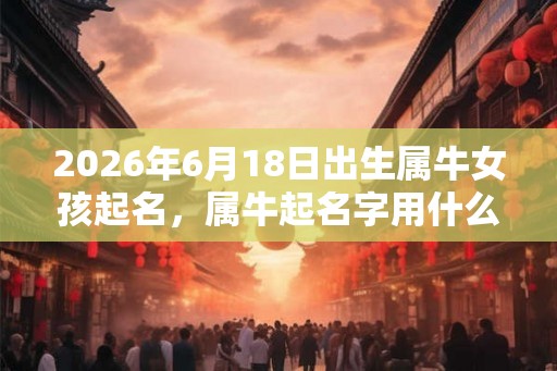 2026年6月18日出生属牛女孩起名，属牛起名字用什么字最好？