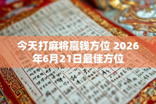今天打麻将赢钱方位 2026年6月21日最佳方位 今天打麻将赢钱方位 2026年6月21日最佳方位