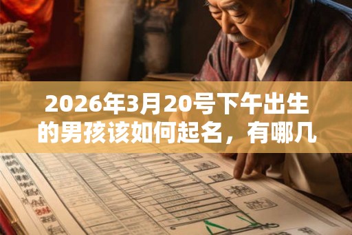 2026年3月20号下午出生的男孩该如何起名，有哪几种方法？