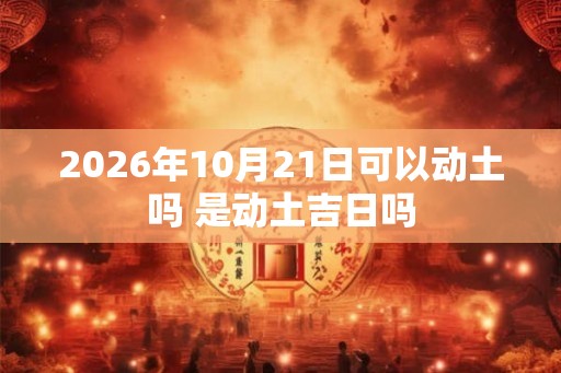 2026年10月21日可以动土吗 是动土吉日吗