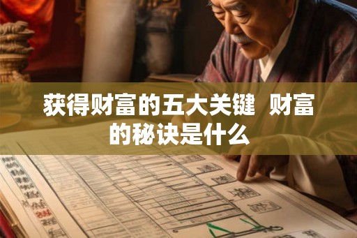 获得财富的五大关键  财富的秘诀是什么