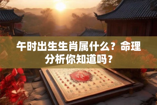 午时出生生肖属什么？命理分析你知道吗？