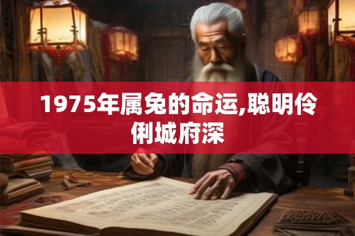 1975年属兔的命运,聪明伶俐城府深