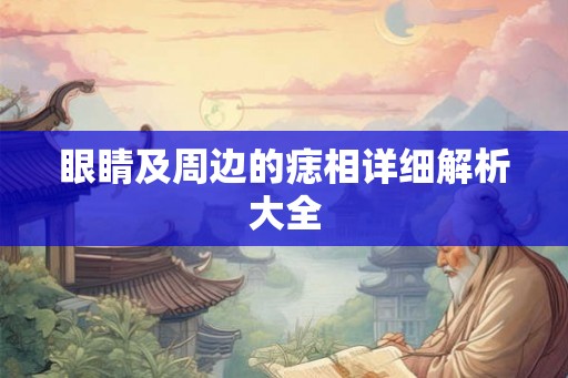 眼睛及周边的痣相详细解析大全