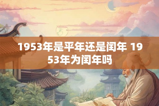 1953年是平年还是闰年 1953年为闰年吗 1953年是平年还是闰年 1953年为闰年吗