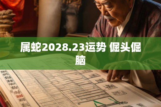 属蛇2028.23运势 倔头倔脑