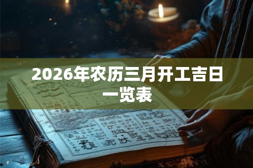 2026年农历三月开工吉日一览表 2026年农历三月开工吉日一览表