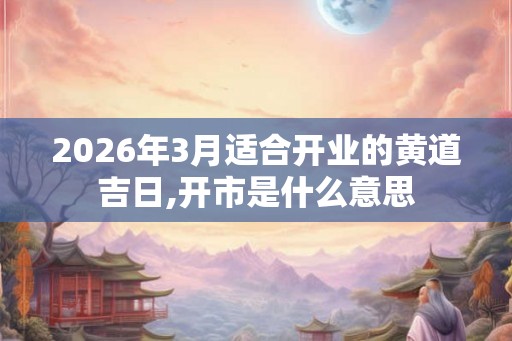 2026年3月适合开业的黄道吉日,开市是什么意思