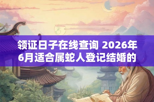 领证日子在线查询 2026年6月适合属蛇人登记结婚的日子