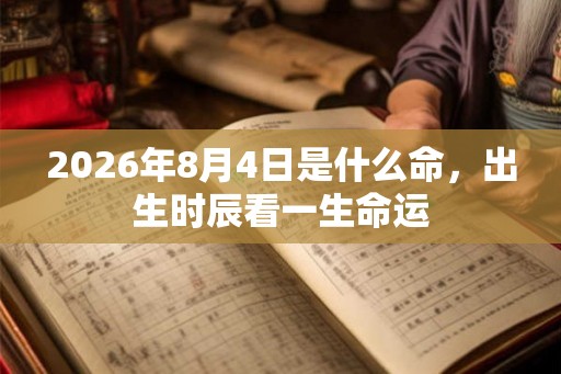 2026年8月4日是什么命,出生时辰看一生命运 2026年8月4日是什么命,出生时辰看一生命运