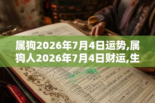 属狗2026年7月4日运势,属狗人2026年7月4日财运,生肖狗2026年7月4日运势
