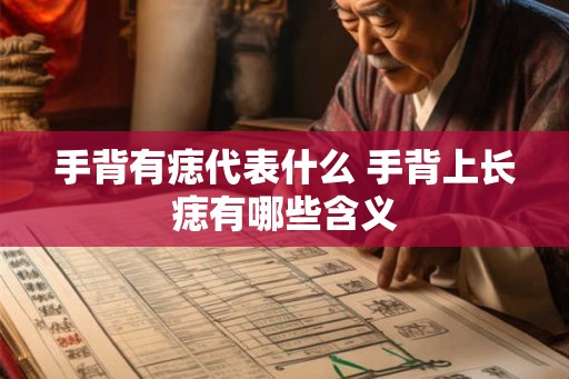 手背有痣代表什么 手背上长痣有哪些含义
