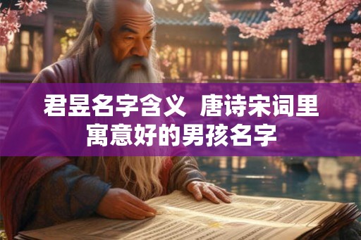 君昱名字含义  唐诗宋词里寓意好的男孩名字
