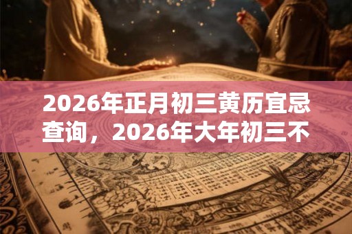 2026年正月初三黄历宜忌查询，2026年大年初三不适合做什么？