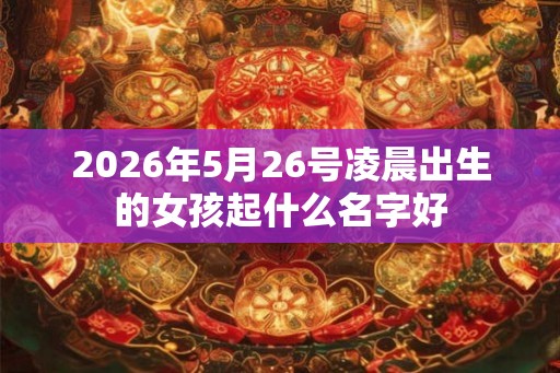 2026年5月26号凌晨出生的女孩起什么名字好