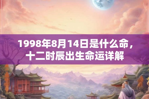 1998年8月14日是什么命，十二时辰出生命运详解