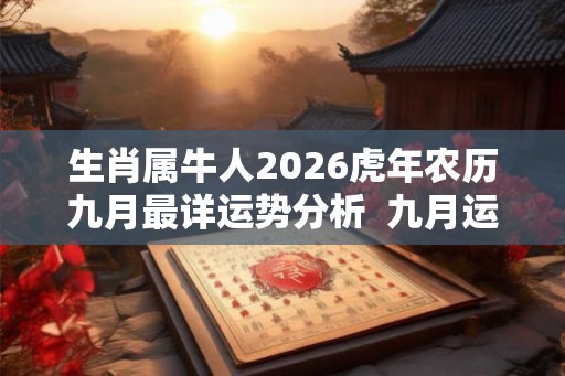 生肖属牛人2026虎年农历九月最详运势分析  九月运气好不好