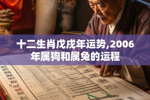 十二生肖戊戌年运势,2006年属狗和属兔的运程
