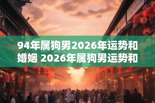 94年属狗男2026年运势和婚姻 2026年属狗男运势和姻缘如何