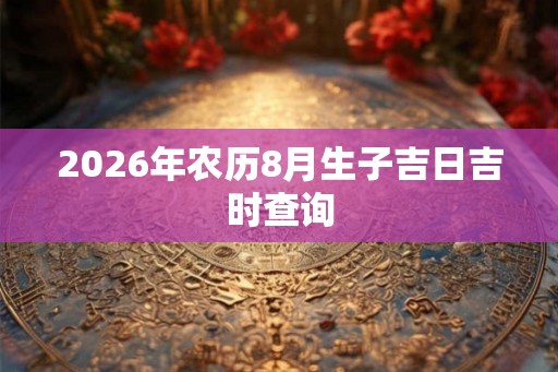 2026年农历8月生子吉日吉时查询