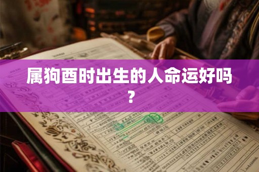 属狗酉时出生的人命运好吗？