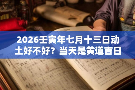 2026壬寅年七月十三日动土好不好？当天是黄道吉日吗？