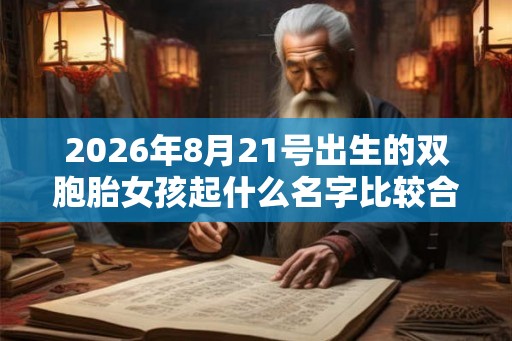 2026年8月21号出生的双胞胎女孩起什么名字比较合适，五行属什么？