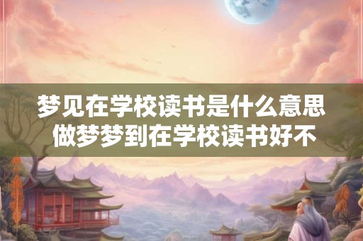 梦见在学校读书是什么意思 做梦梦到在学校读书好不好