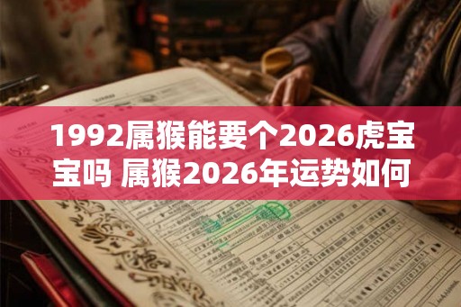 1992属猴能要个2026虎宝宝吗 属猴2026年运势如何 1992属猴能要个2026虎宝宝吗 属猴2026年运势如何