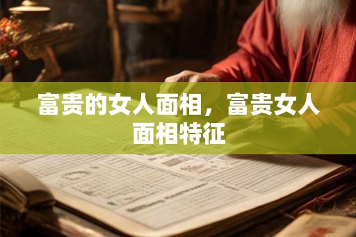 富贵的女人面相，富贵女人面相特征