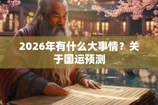 2026年有什么大事情？关于国运预测