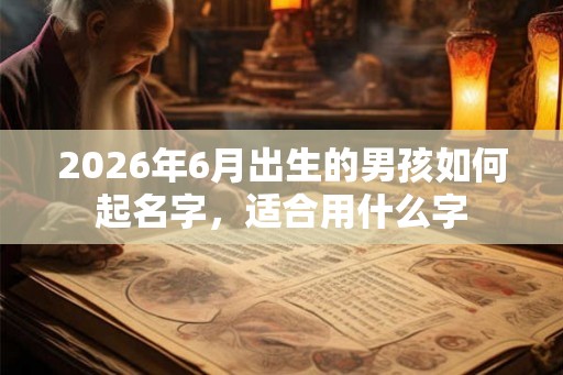 2026年6月出生的男孩如何起名字,适合用什么字 2026年6月出生的男孩如何起名字,适合用什么字