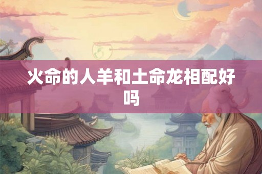 火命的人羊和土命龙相配好吗