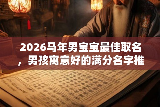 2026马年男宝宝最佳取名，男孩寓意好的满分名字推荐