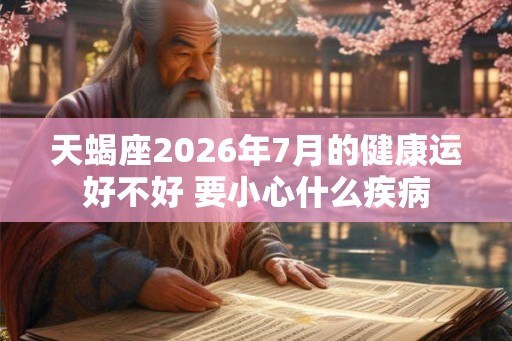 天蝎座2026年7月的健康运好不好 要小心什么疾病