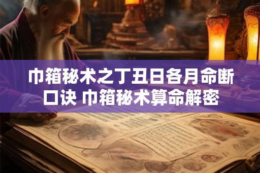 巾箱秘术之丁丑日各月命断口诀 巾箱秘术算命解密