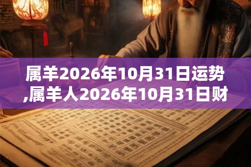 属羊2026年10月31日运势,属羊人2026年10月31日财运,生肖羊2026年10月31日运势