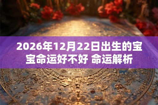 2026年12月22日出生的宝宝命运好不好 命运解析