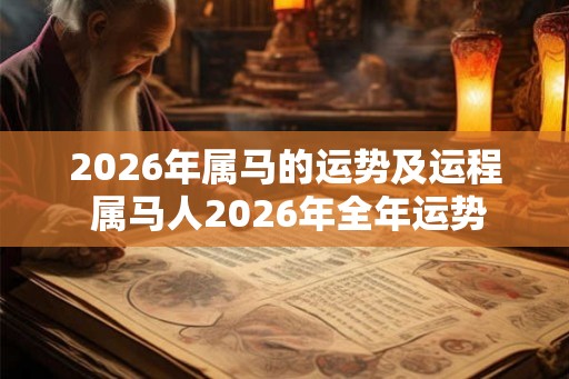 2026年属马的运势及运程 属马人2026年全年运势 2026年属马的运势及运程 属马人2026年全年运势
