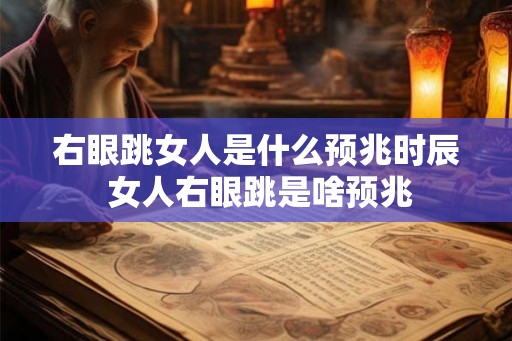 右眼跳女人是什么预兆时辰 女人右眼跳是啥预兆 右眼跳女人是什么预兆时辰 女人右眼跳是啥预兆