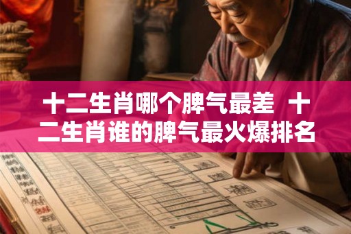 十二生肖哪个脾气最差  十二生肖谁的脾气最火爆排名