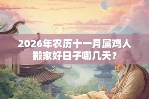 2026年农历十一月属鸡人搬家好日子哪几天？