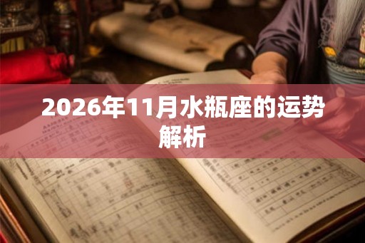2026年11月水瓶座的运势解析 2026年11月水瓶座的运势解析